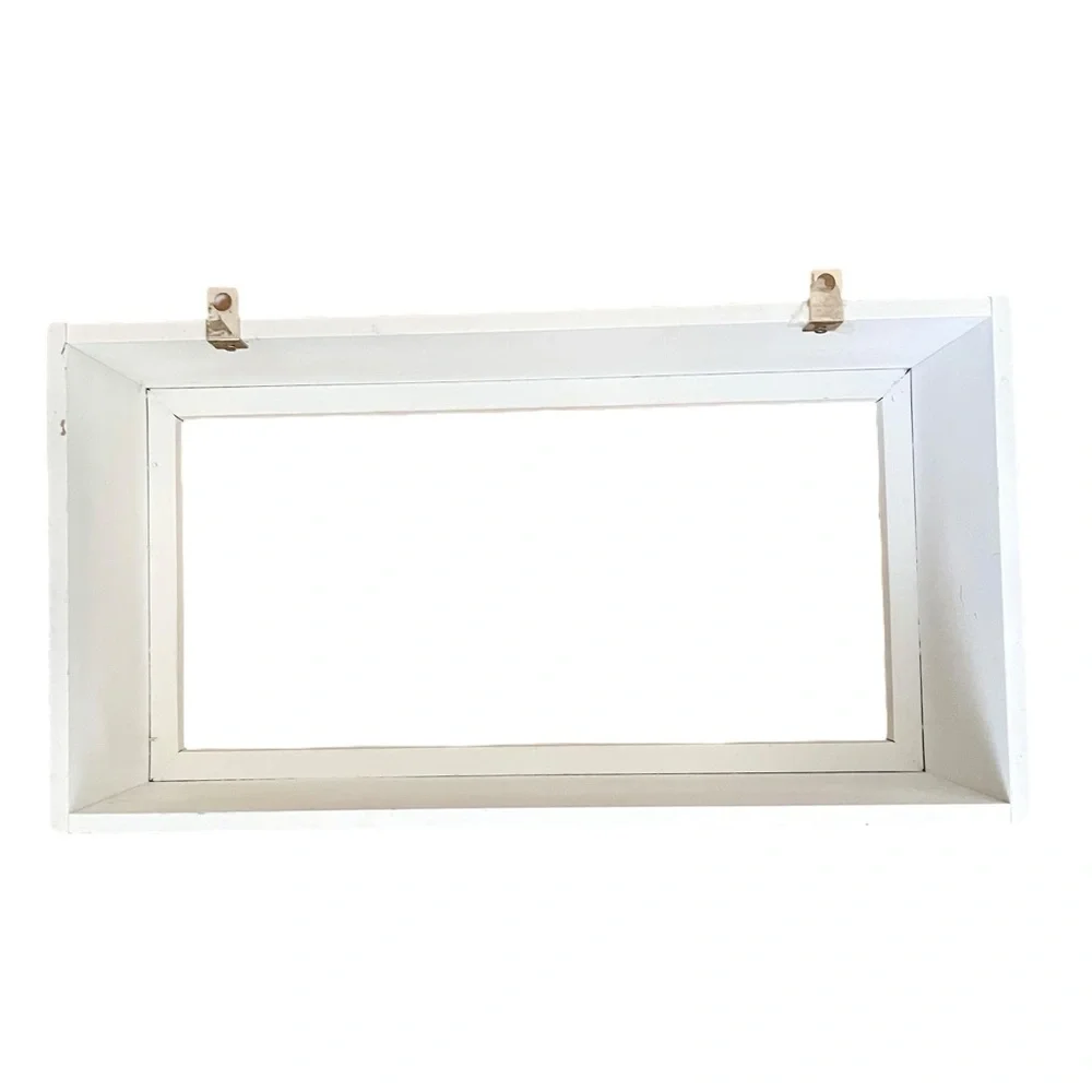 Hobby Lobby White Distressed Ornate Wood Composite Box Wall Frame Shelf - Picture 10 of 16